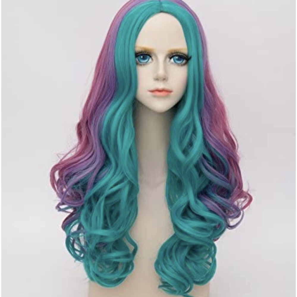Rainbow Colored Braided Wig
